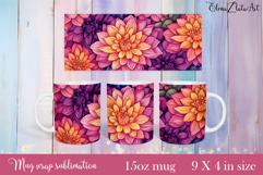 Flowers Mug Sublimation, wild flowers Design Mug Product Image 1