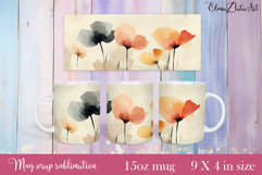 Flowers Mug Sublimation, wild flowers Design Mug Product Image 1