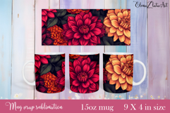 Flowers Mug Sublimation, wild flowers Design Mug Product Image 1