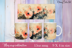 Flowers Mug Sublimation, wild flowers Design Mug Product Image 1