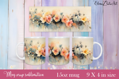 Flowers Mug Sublimation, wild flowers Design Mug Product Image 1