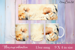 Flowers Mug Sublimation, wild flowers Design Mug Product Image 1