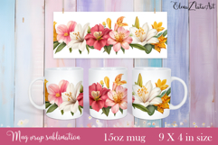 Flowers Mug Sublimation, wild flowers Design Mug Product Image 1