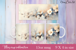 Flowers Mug Sublimation, wild flowers Design Mug Product Image 1