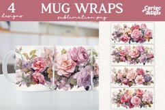 flowers mug wrap sublimation