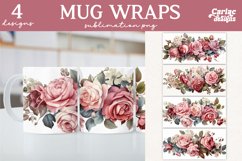 flowers mug wrap sublimation