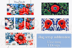 Flowers Mug Sublimation, wild flowers Design Mug Product Image 1