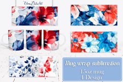 Flowers Mug Sublimation, wild flowers Design Mug Product Image 1