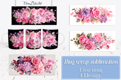 Flowers Mug Sublimation, wild flowers Design Mug Product Image 1