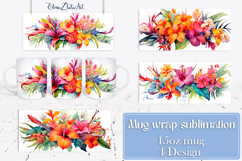 Flowers Mug Sublimation, wild flowers Design Mug Product Image 1