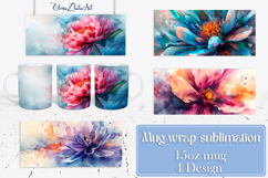 Flowers Mug Sublimation, wild flowers Design Mug Product Image 1