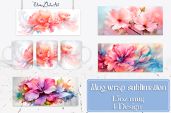 Flowers Mug Sublimation, wild flowers Design Mug Product Image 1