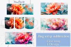 Flowers Mug Sublimation, wild flowers Design Mug Product Image 1