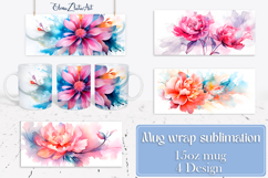 Flowers Mug Sublimation, wild flowers Design Mug Product Image 1