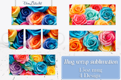 Flowers Mug Sublimation, wild flowers Design Mug Product Image 1