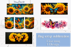 Flowers Mug Sublimation, wild flowers Design Mug Product Image 1
