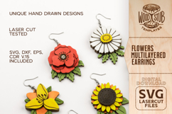 Floral Earrings svg, Earrings svg, Boho Earrings svg Product Image 2