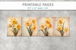Floral junk journal pages, printable paper Product Image 2