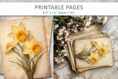 Floral junk journal pages, printable paper Product Image 1