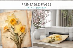 Floral junk journal pages, printable paper Product Image 3