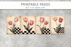 Old paper floral printables, junk journal pages Product Image 2