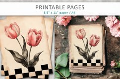 Old paper floral printables, junk journal pages Product Image 3
