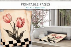 Old paper floral printables, junk journal pages Product Image 5
