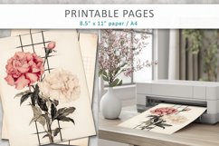 Old paper floral printables, junk journal Product Image 1