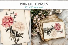 Old paper floral printables, junk journal Product Image 3