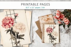 Old paper floral printables, junk journal Product Image 4