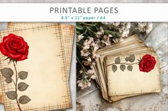 Floral scrapbook paper vintage, junk journal pages Product Image 1