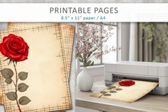 Floral scrapbook paper vintage, junk journal pages Product Image 4