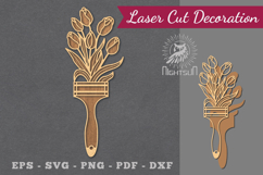 Flowers Paintbrush Laser Cut Decoration Product Image 1