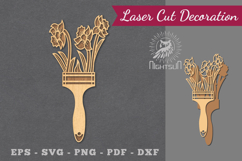 Flowers Paintbrush Laser Cut Decoration Product Image 1