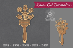 Flowers Paintbrush Laser Cut Decoration Product Image 1