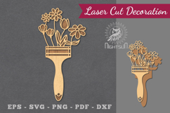 Flowers Paintbrush Laser Cut Decoration Product Image 1