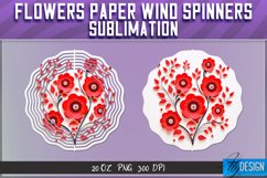 Flowers Paper Wind Spinners Sublimation | 20 Oz | PNG 300DPI Product Image 1