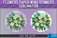 Flowers Paper Wind Spinners Sublimation | 20 Oz | PNG 300DPI Product Image 1