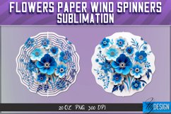 Flowers Paper Wind Spinners Sublimation | 20 Oz | PNG 300DPI Product Image 1