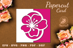 Flowers Papercut Card SVG Product Image 1