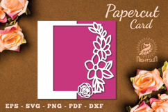 Flowers Papercut Card Template SVG Product Image 1