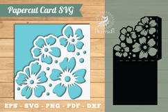 Flowers Papercut Card Template SVG Product Image 1