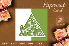 Flowers Papercut Card Template SVG Product Image 1