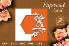 Flowers Papercut Card Template SVG Product Image 1