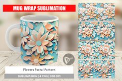 Mug Wrap Design Flowers Pastel Pattern Product Image 1