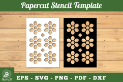 Flowers Pattern Papercut Stencil SVG Product Image 1