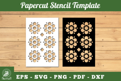 Flowers Pattern Papercut Stencil SVG Product Image 1