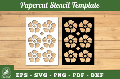 Flowers Pattern Papercut Stencil SVG Product Image 1