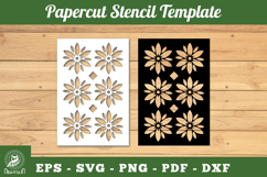 Flowers Pattern Papercut Stencil SVG Product Image 1