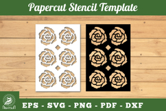 Flowers Pattern Papercut Stencil SVG Product Image 1